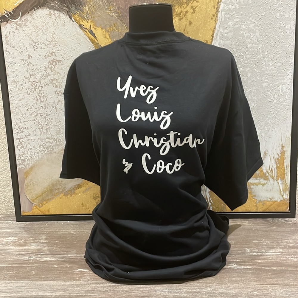Women’s Short Sleeve Tee with White Handwritten Text